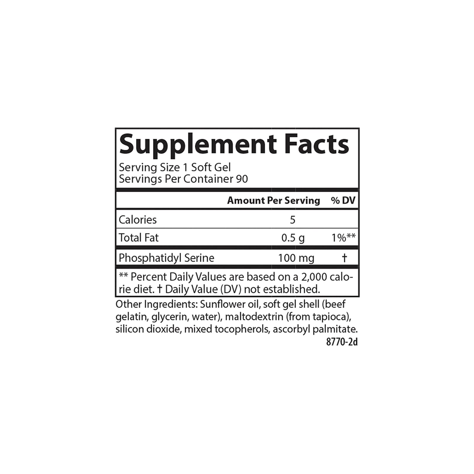 Close-up of Carlson Phosphatidyl Serine softgel capsule