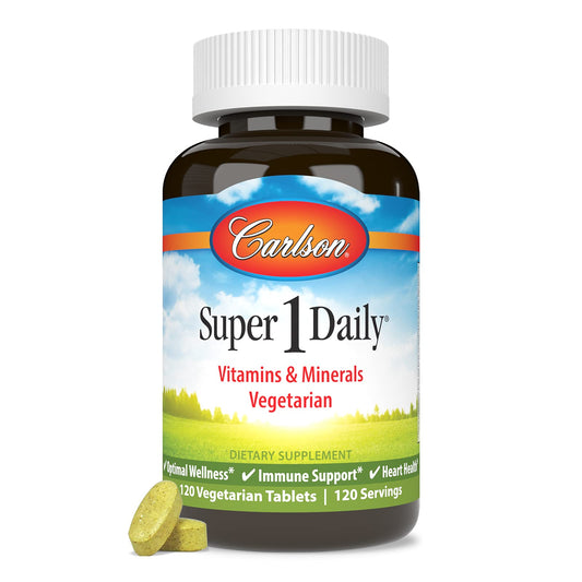Carlson Super 1 Daily Vegetarian Multivitamin bottle label