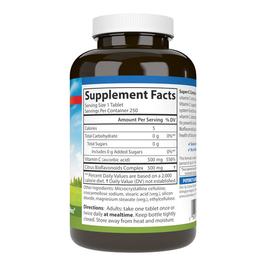 Vitamin C plus citrus bioflavonoids blend close-up