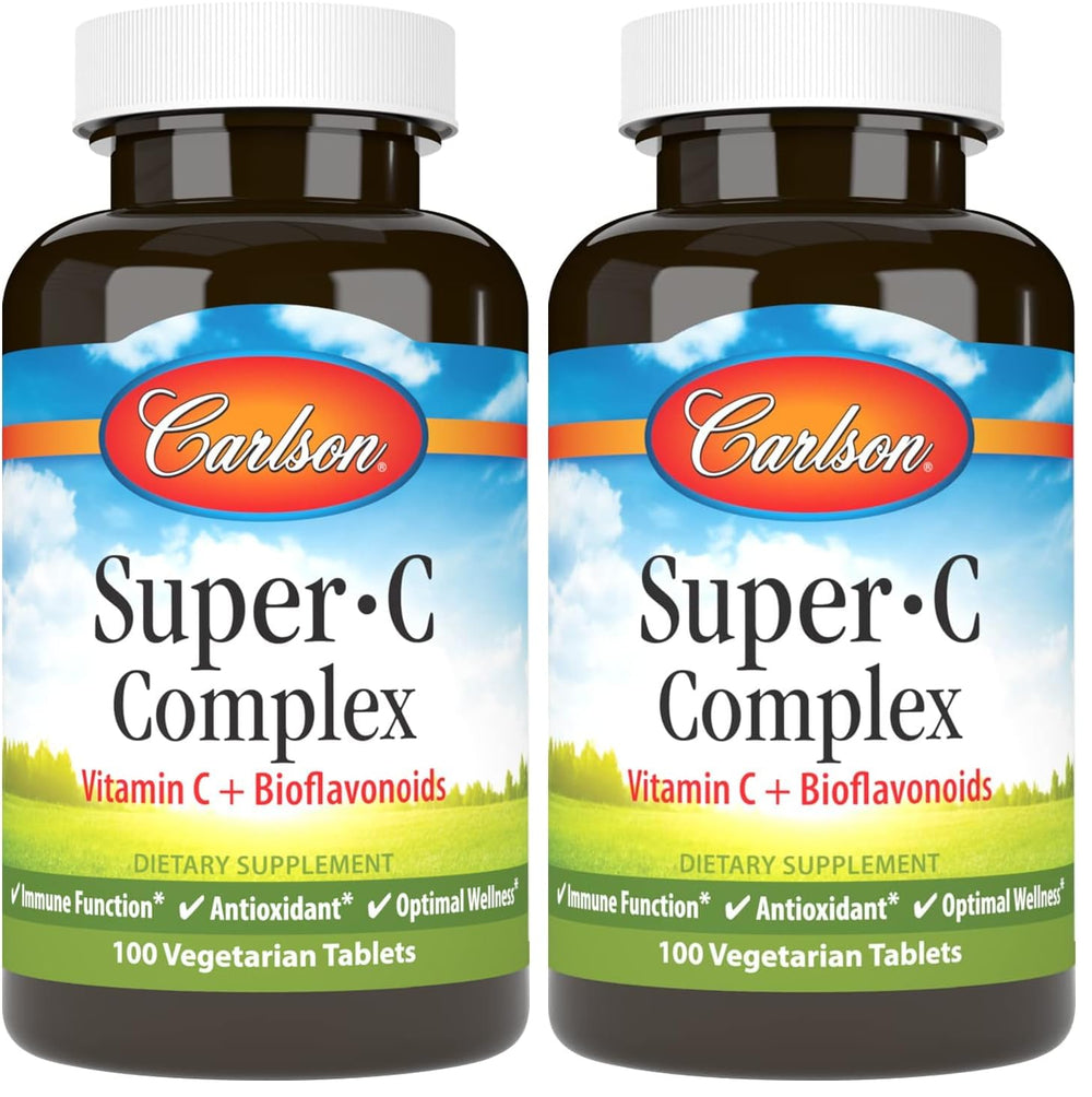 Carlson Super-C Complex hero image showing 100 vegetarian tablets pack 2