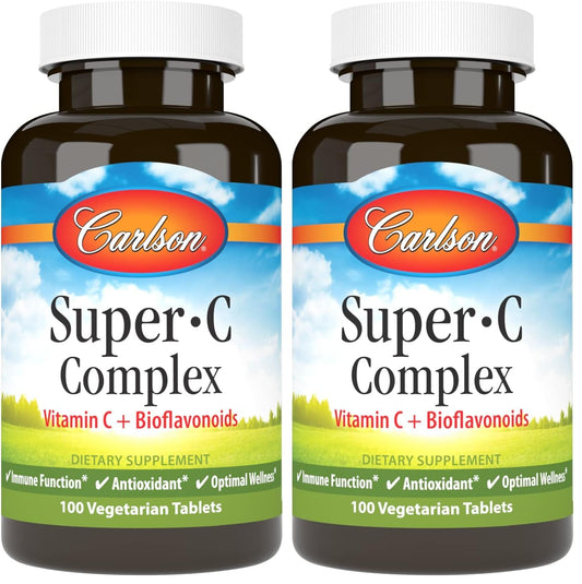 Carlson Super-C Complex hero image showing 100 vegetarian tablets pack 2