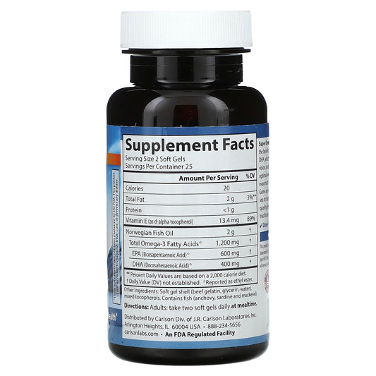 Close-up view of 1200 mg omega-3 soft gels