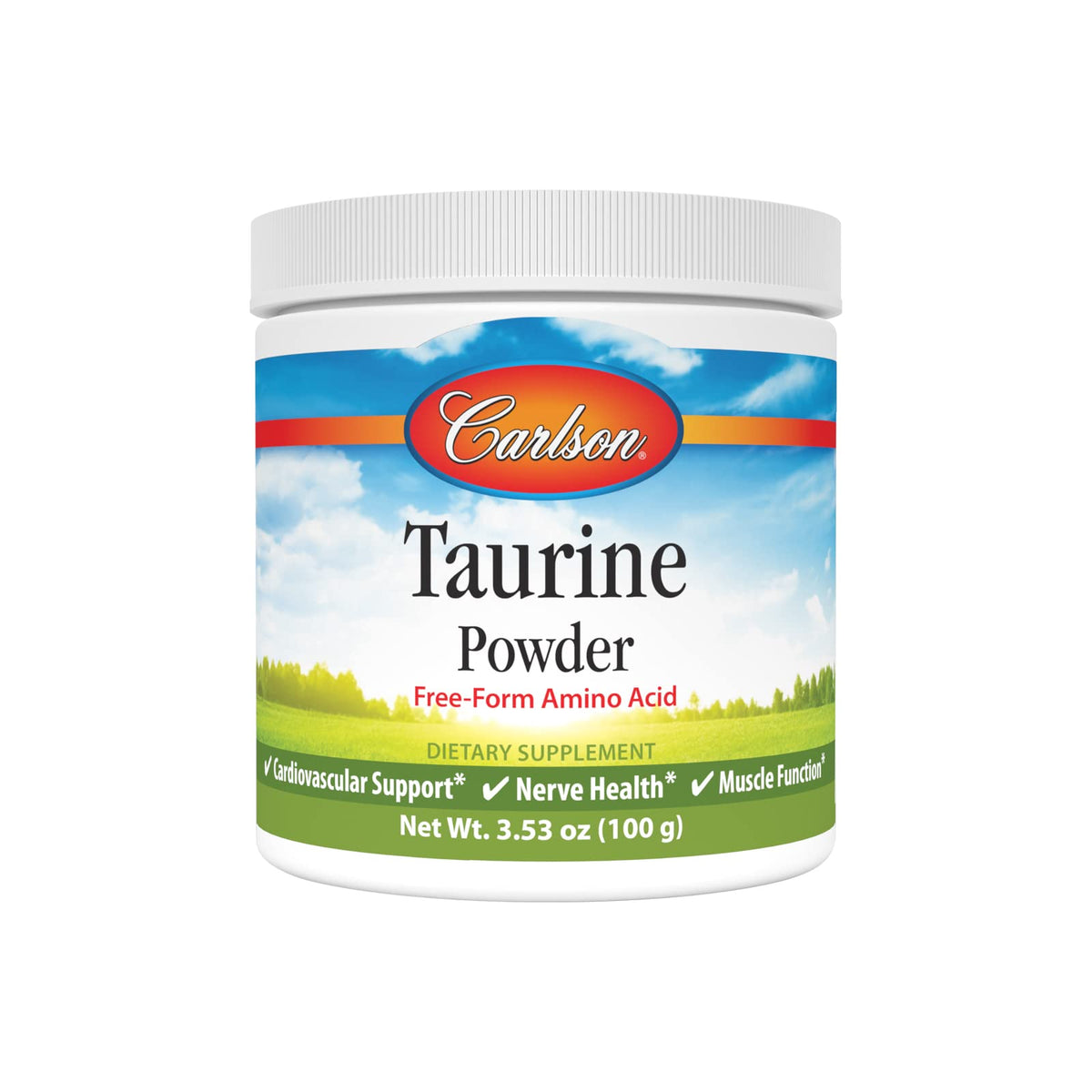 Carlson Taurine Powder container label 100 g