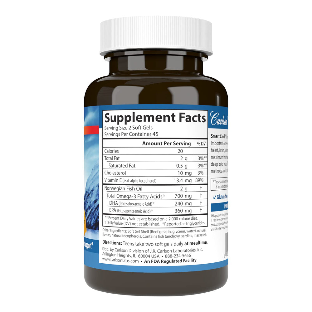 Wild-caught, sustainably sourced omega-3s icon with lemon flavor