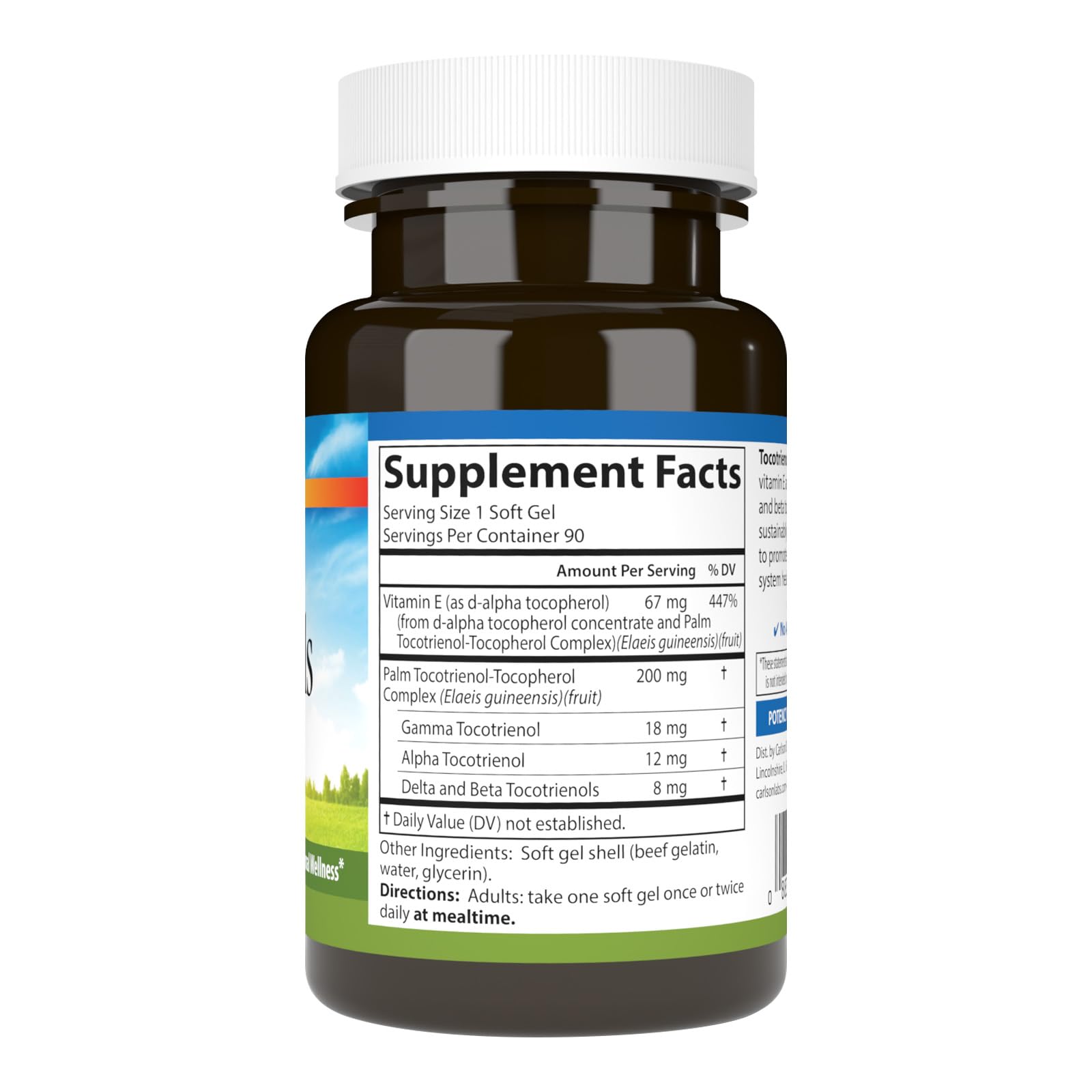 Close-up of Tocotrienols softgels