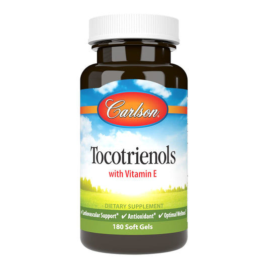 Carlson Tocotrienols Softgels bottle front label