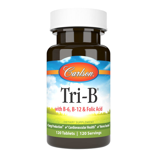 Carlson Tri-B B-Complex bottle with 120 tablets