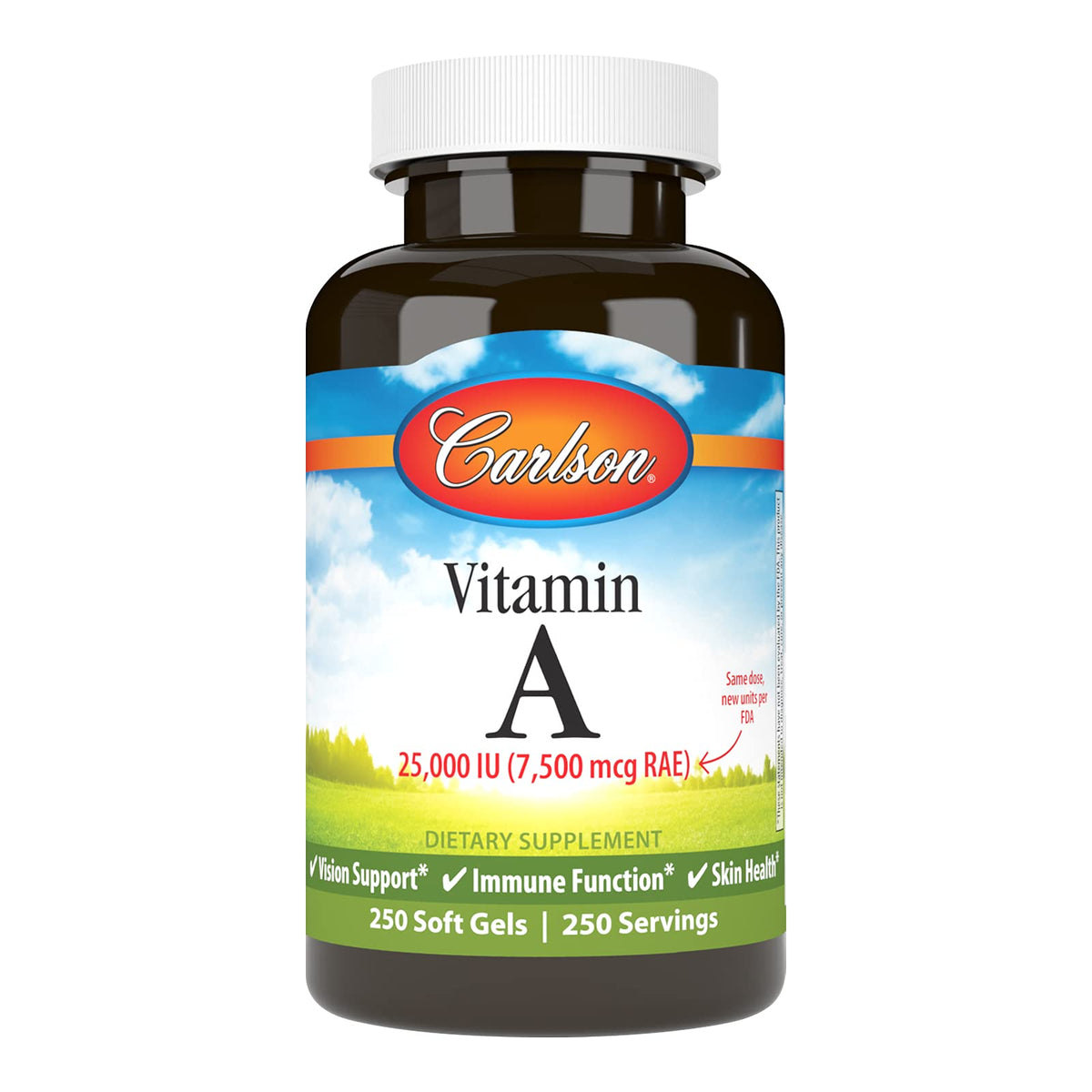 Carlson Vitamin A 25,000 IU bottle with label