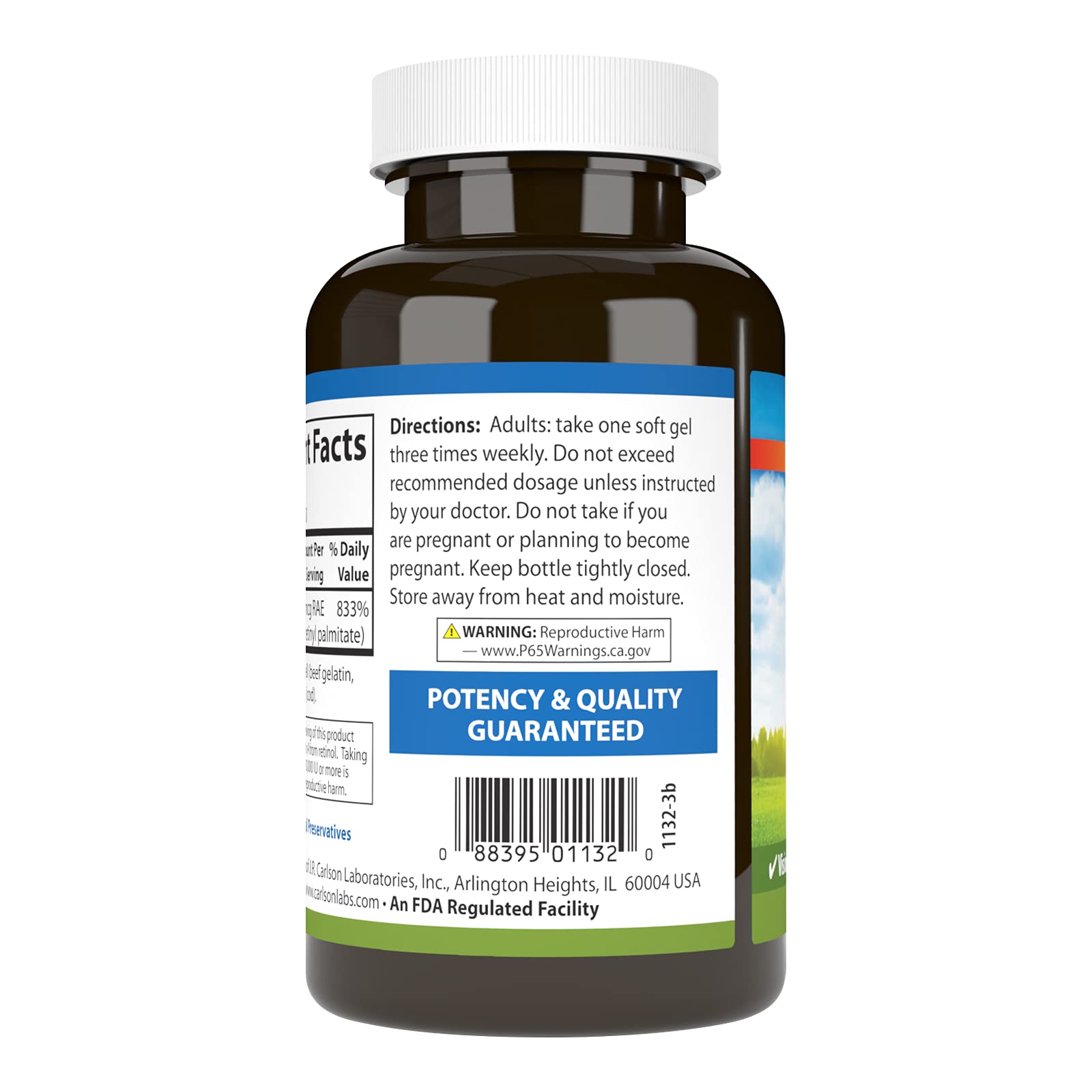Vitamin A softgels poured from bottle