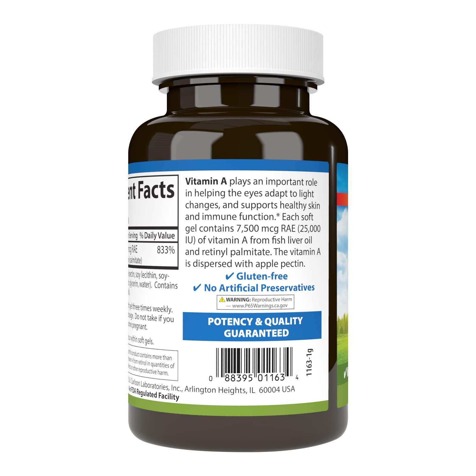 Vision health support supplement packaging by Carlson