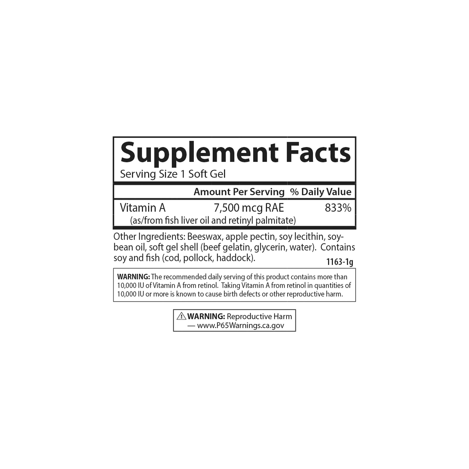 Skin health vitamin A softgels by Carlson