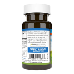 Label displaying 25,000 IU Vitamin A per soft gel