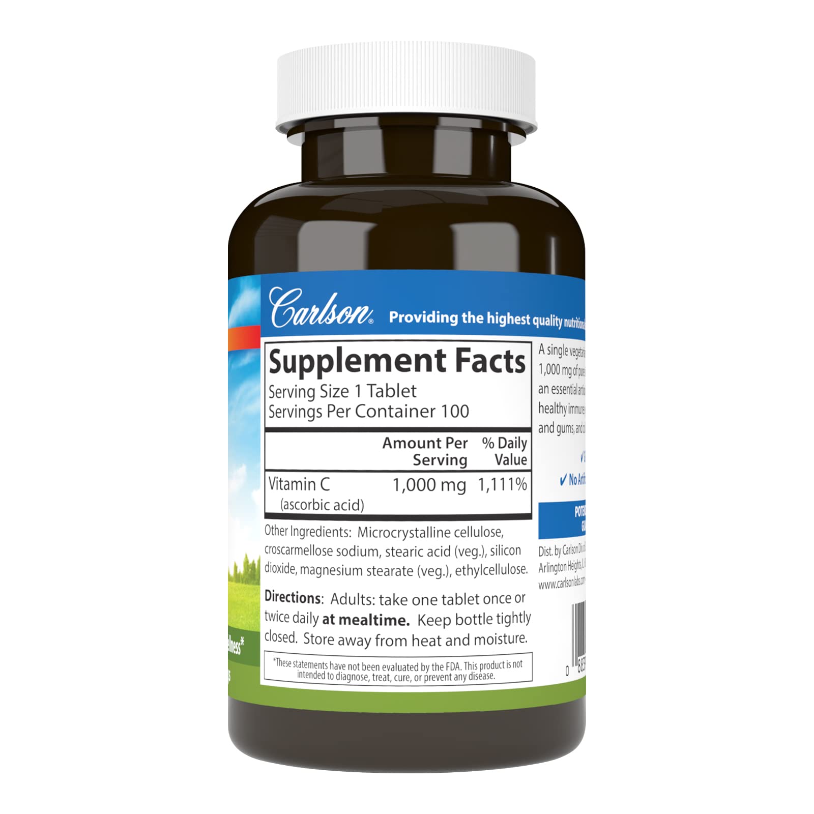 Carlson Vitamin C 1000 mg bottle with packaging