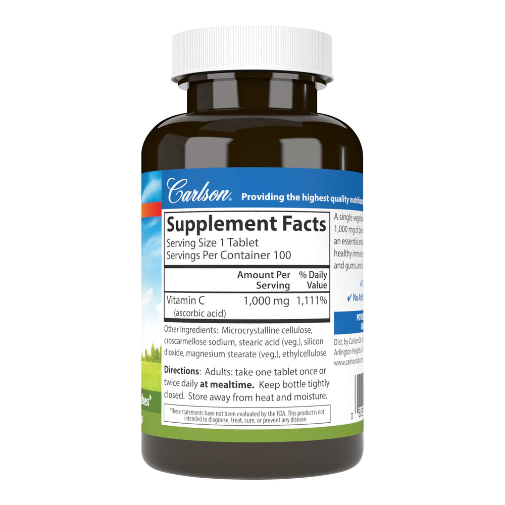 Carlson Vitamin C 1000 mg bottle with packaging