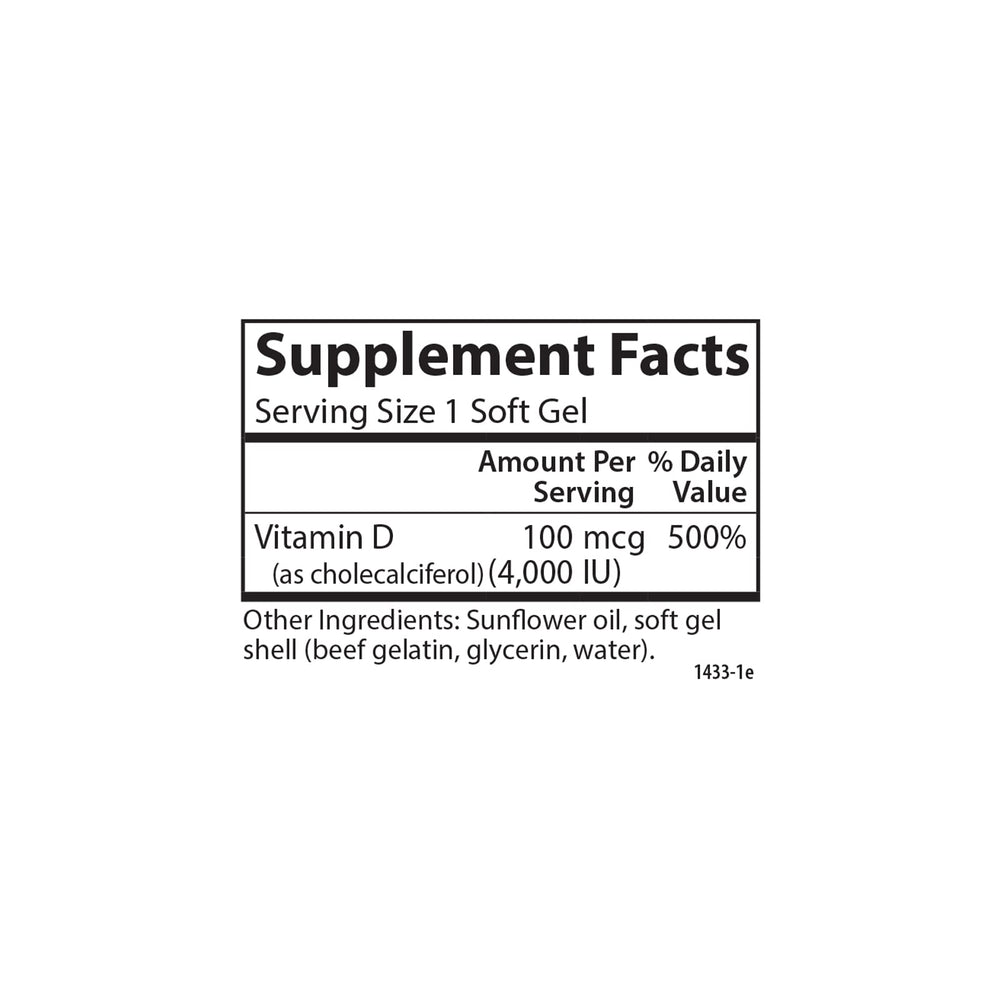 Carlson Vitamin D3 4000 IU softgels promoting muscle health
