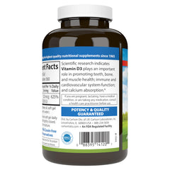 Packaging design of Carlson Vitamin D3 360-softgel bottle