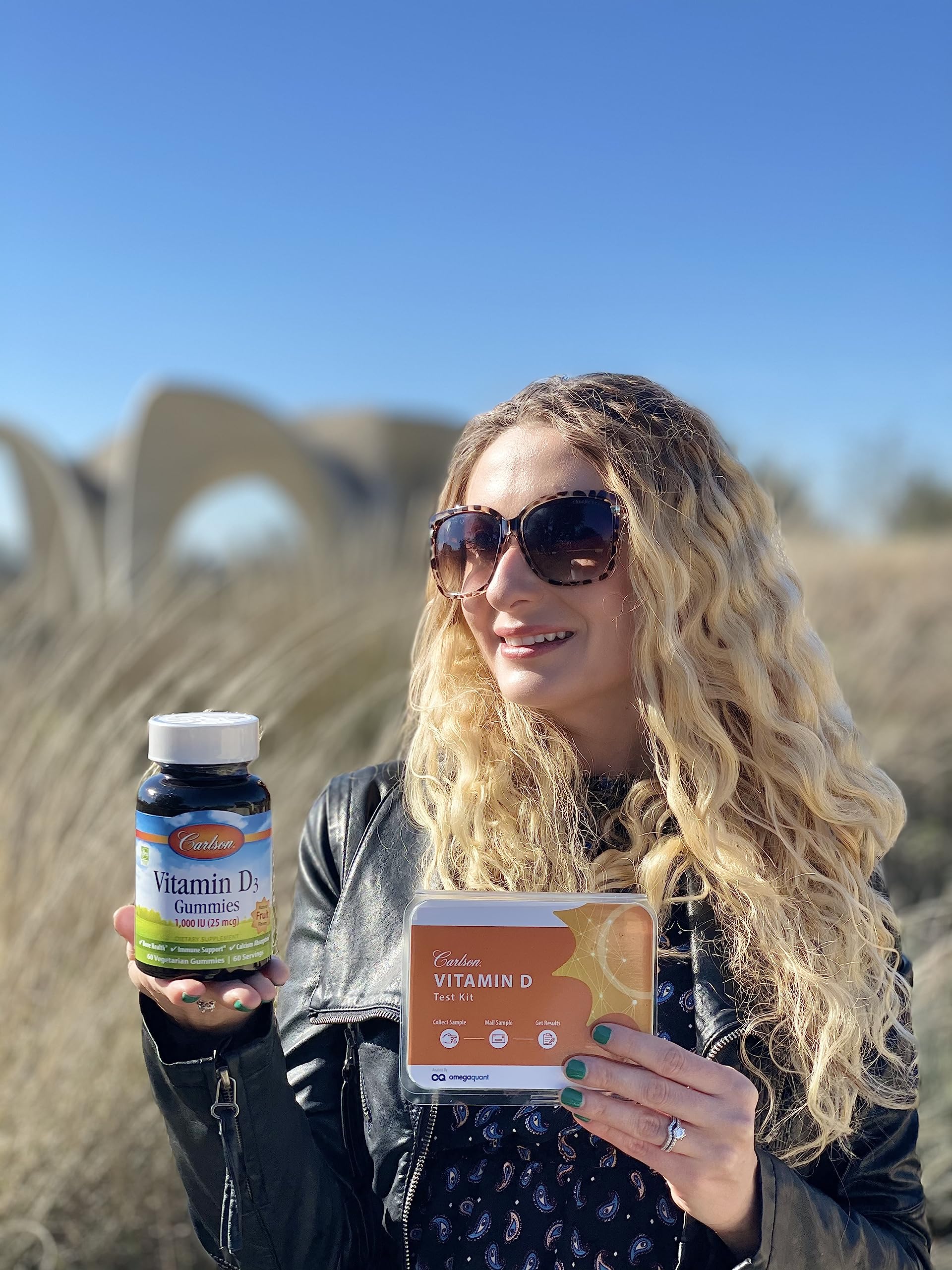 Orange flavored Carlson Vitamin D3 gummy with 1000 IU
