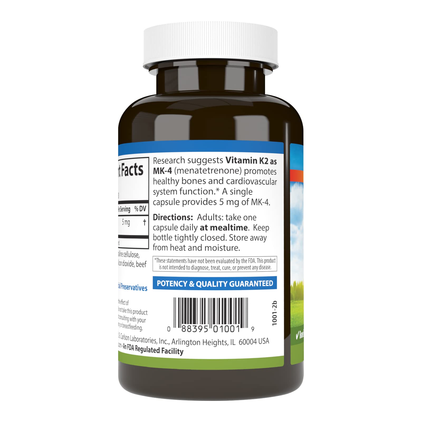 180-count Carlson Vitamin K2 MK-4 bottle