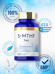 Carlyle 5-MTHF L-Methylfolate 1mg nutrition label