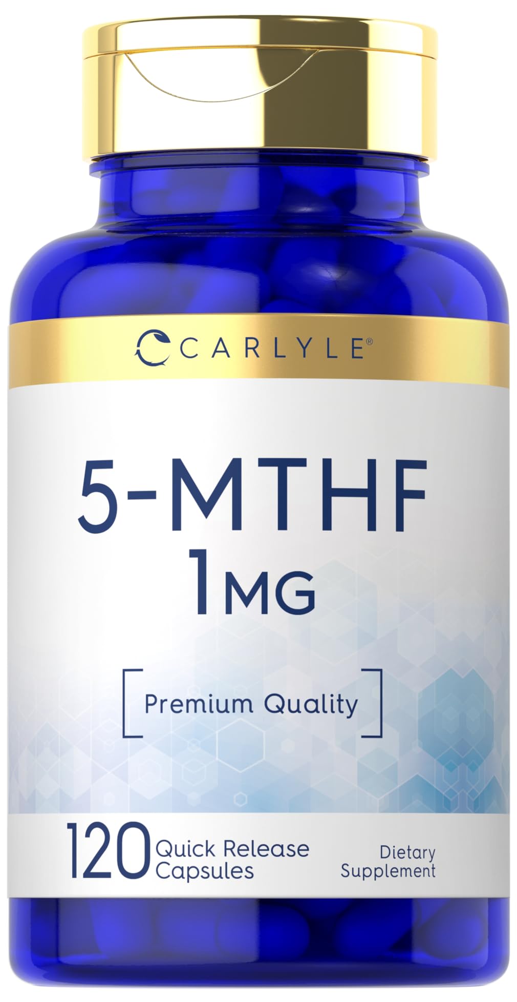 Carlyle 5-MTHF L-Methylfolate 1mg bottle with packshot