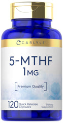 Carlyle 5-MTHF L-Methylfolate 1mg bottle with packshot