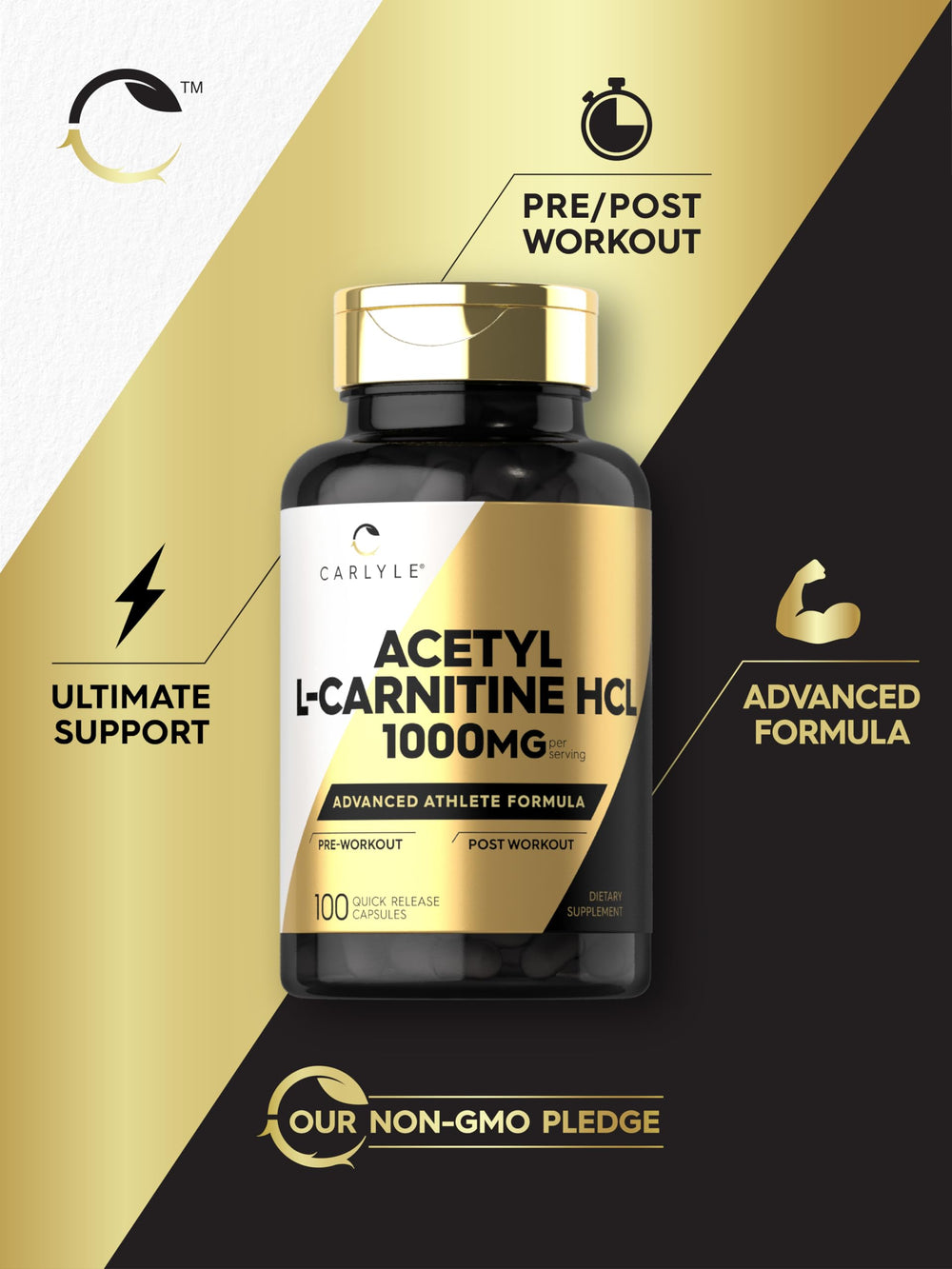 Capsules and supplement facts for Carlyle Acetyl L-Carnitine HCL