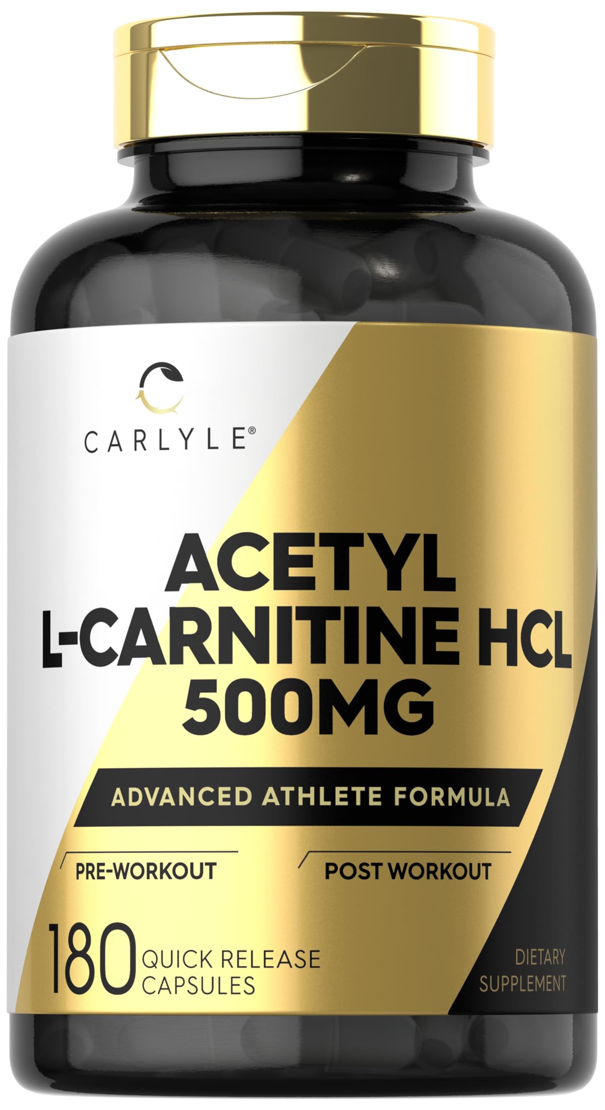 Carlyle Acetyl L-Carnitine HCl 500 mg bottle label