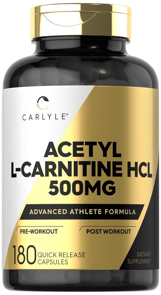 Carlyle Acetyl L-Carnitine HCl 500 mg bottle label