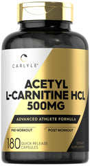 Carlyle Acetyl L-Carnitine HCl 500 mg bottle label