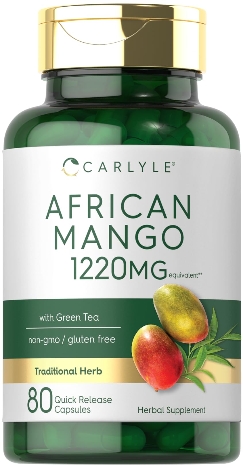 Carlyle African Mango 1220mg 80-cap bottle - front view