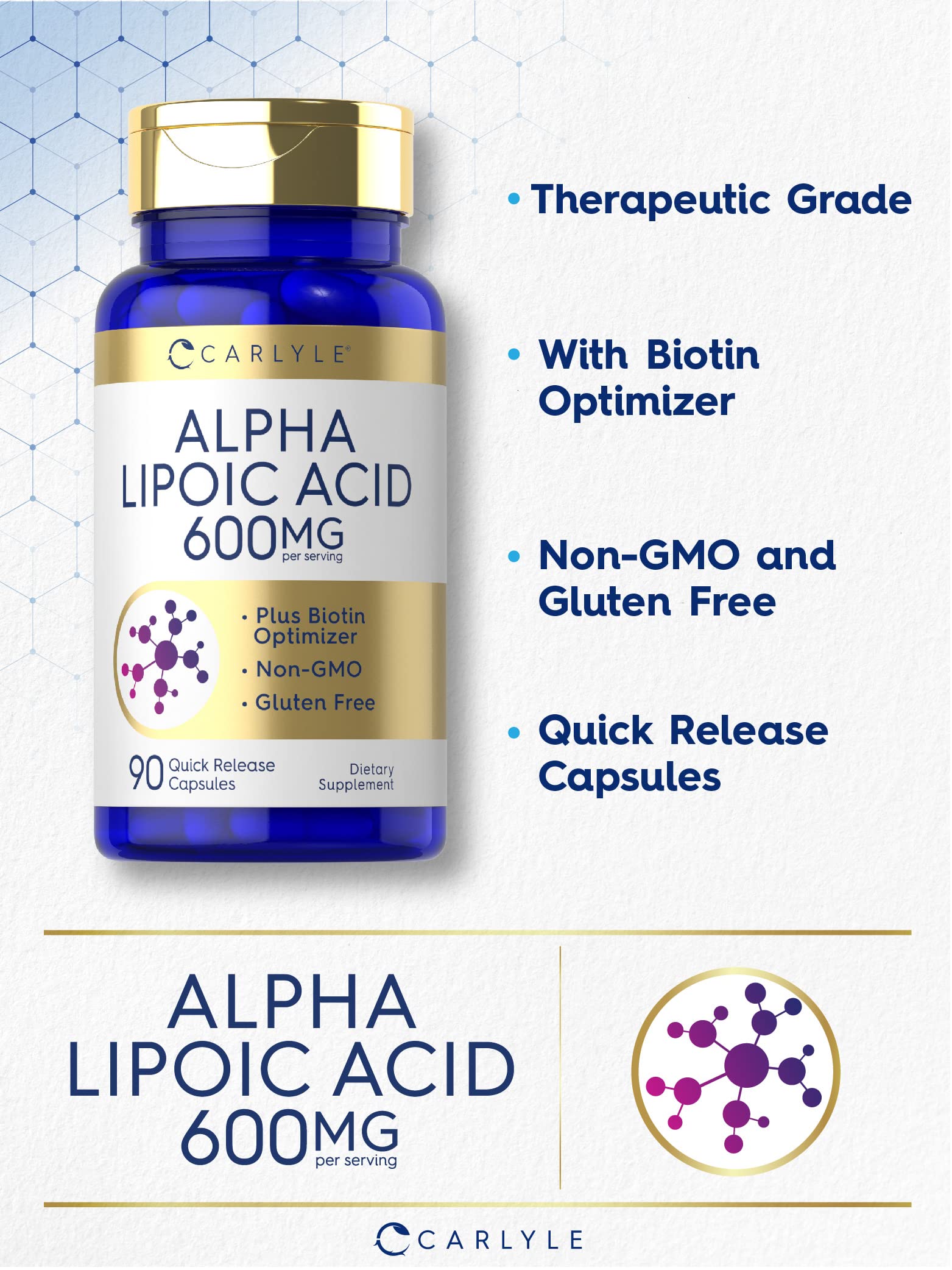 Capsule form of Alpha Lipoic Acid and Biotin