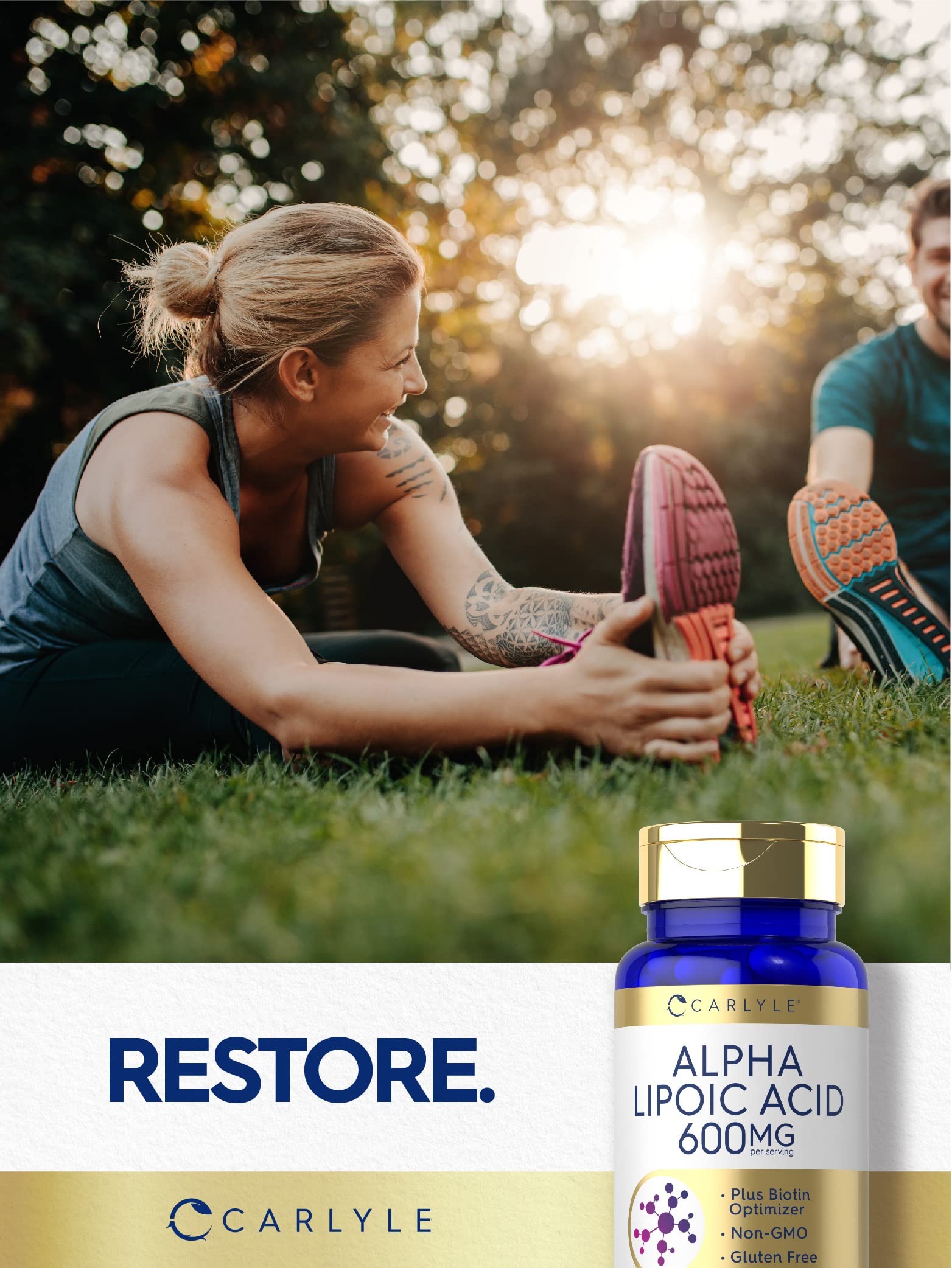Supplement facts panel featuring ALA and Biotin