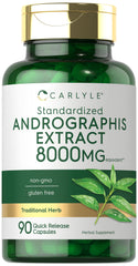 Bottle of Carlyle Andrographis Paniculata capsules with product label