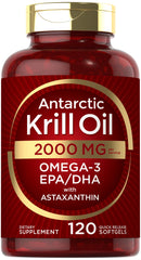 Carlyle Antarctic Krill Oil 2000 mg bottle with 120 softgels (hero image)