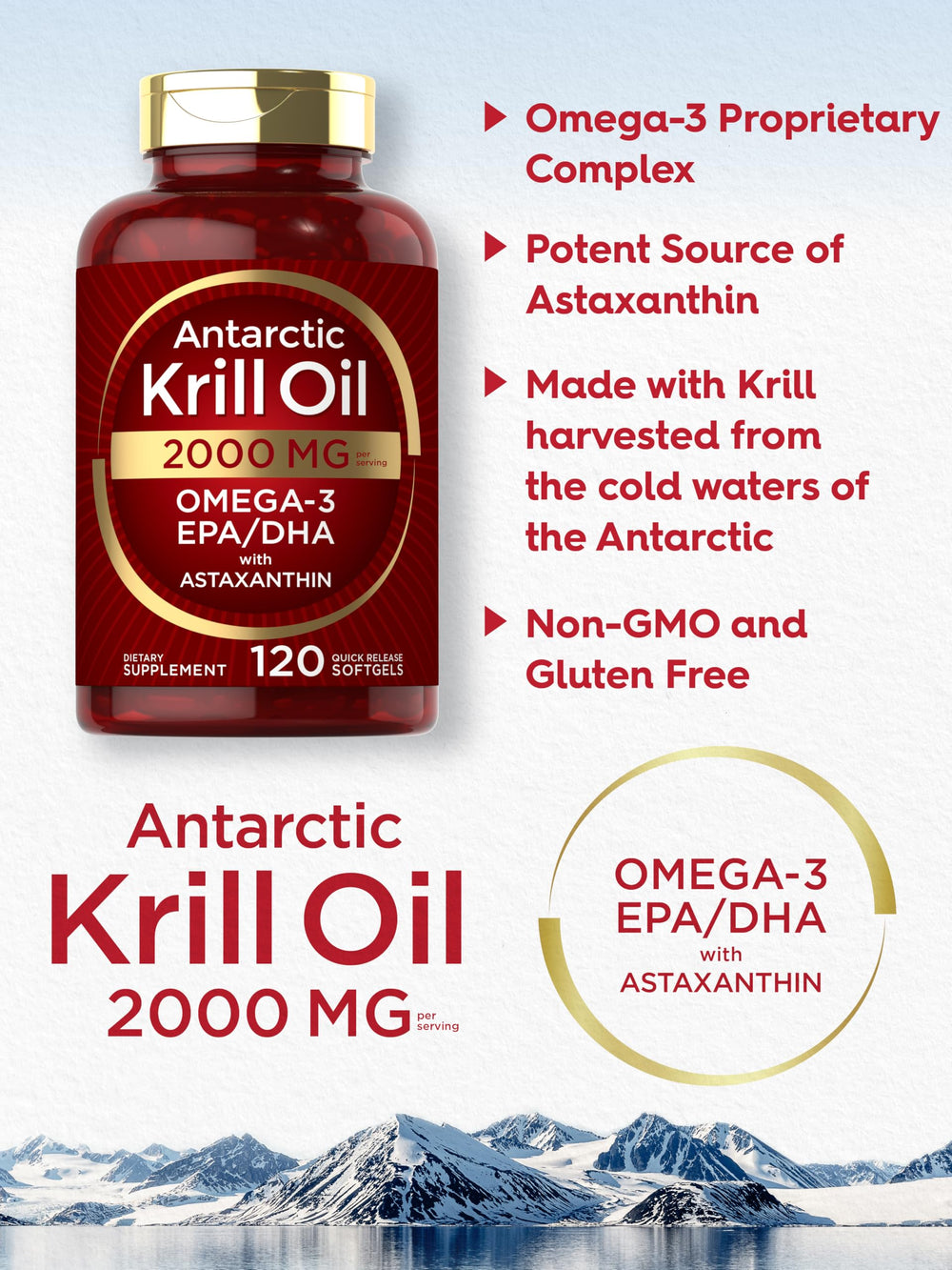 Laboratory tested Carlyle Antarctic Krill Oil label