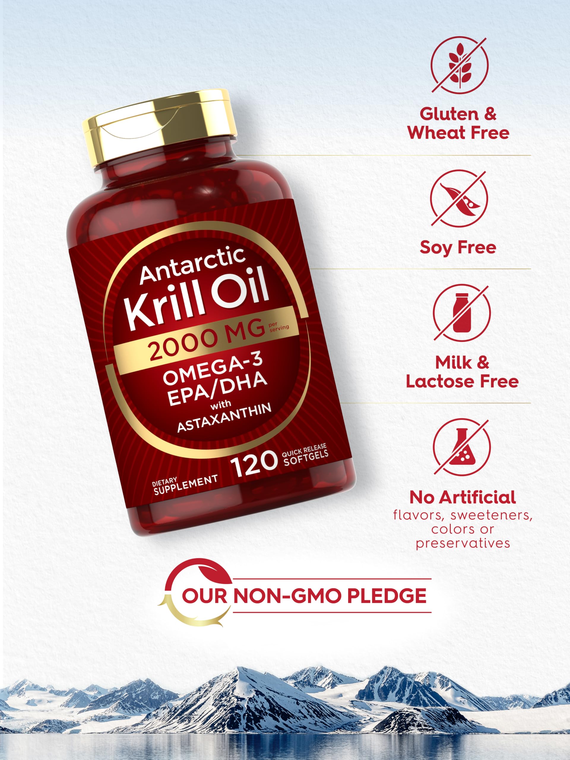 Purity and ingredients label for Carlyle Krill Oil