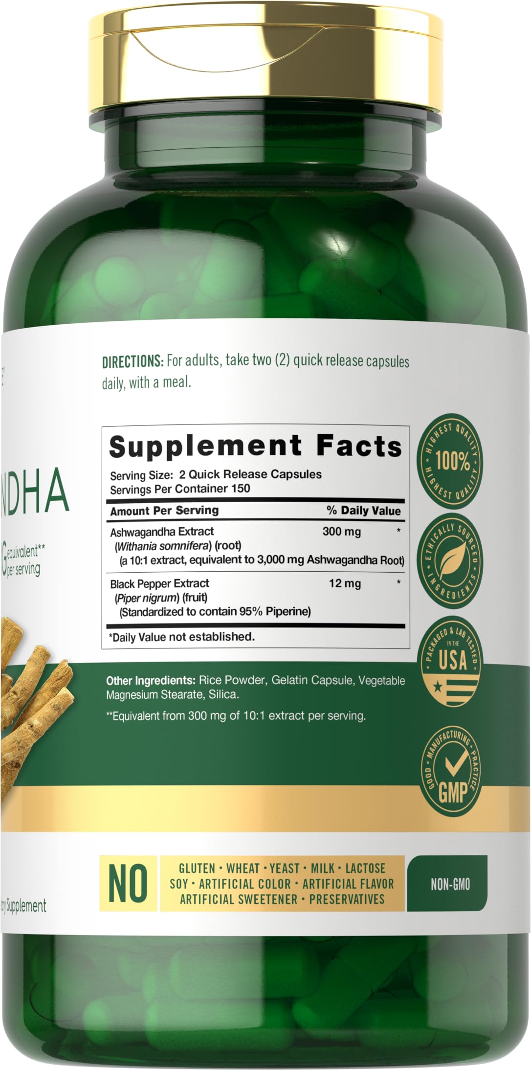 Carlyle Ashwagandha 3000mg 300 capsules packaging image