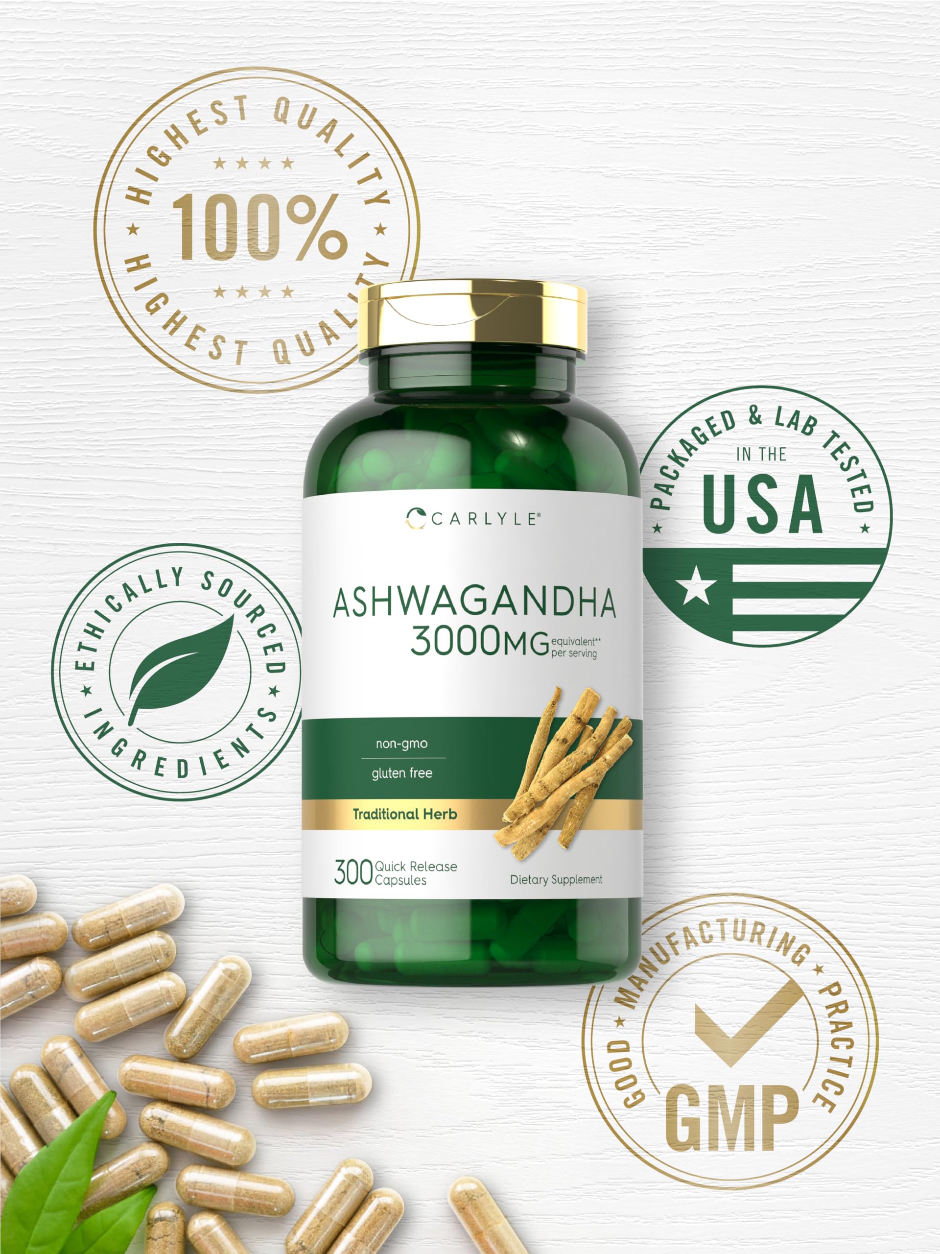 Ashwagandha root extract close-up