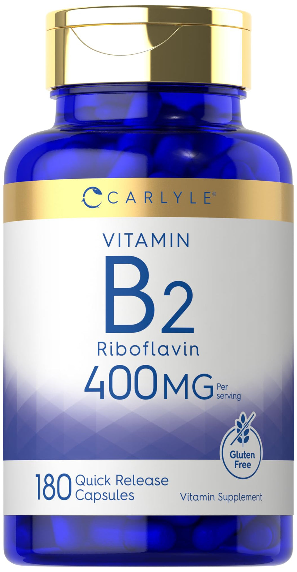 Carlyle Vitamin B-2 400mg bottle, 180 count