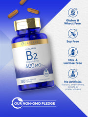 Carlyle Vitamin B-2 400mg bottle on countertop