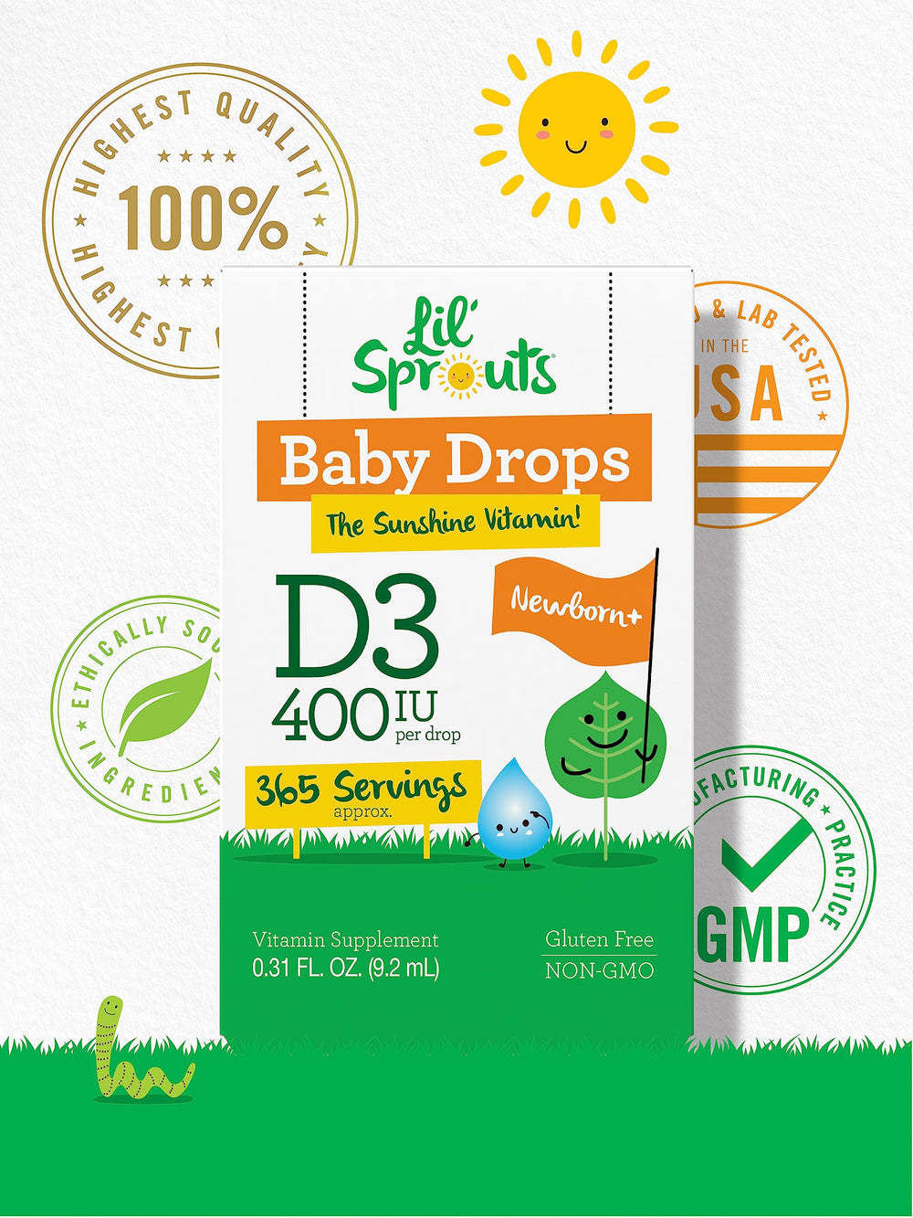 Gluten-free and Non-GMO indicators on packaging