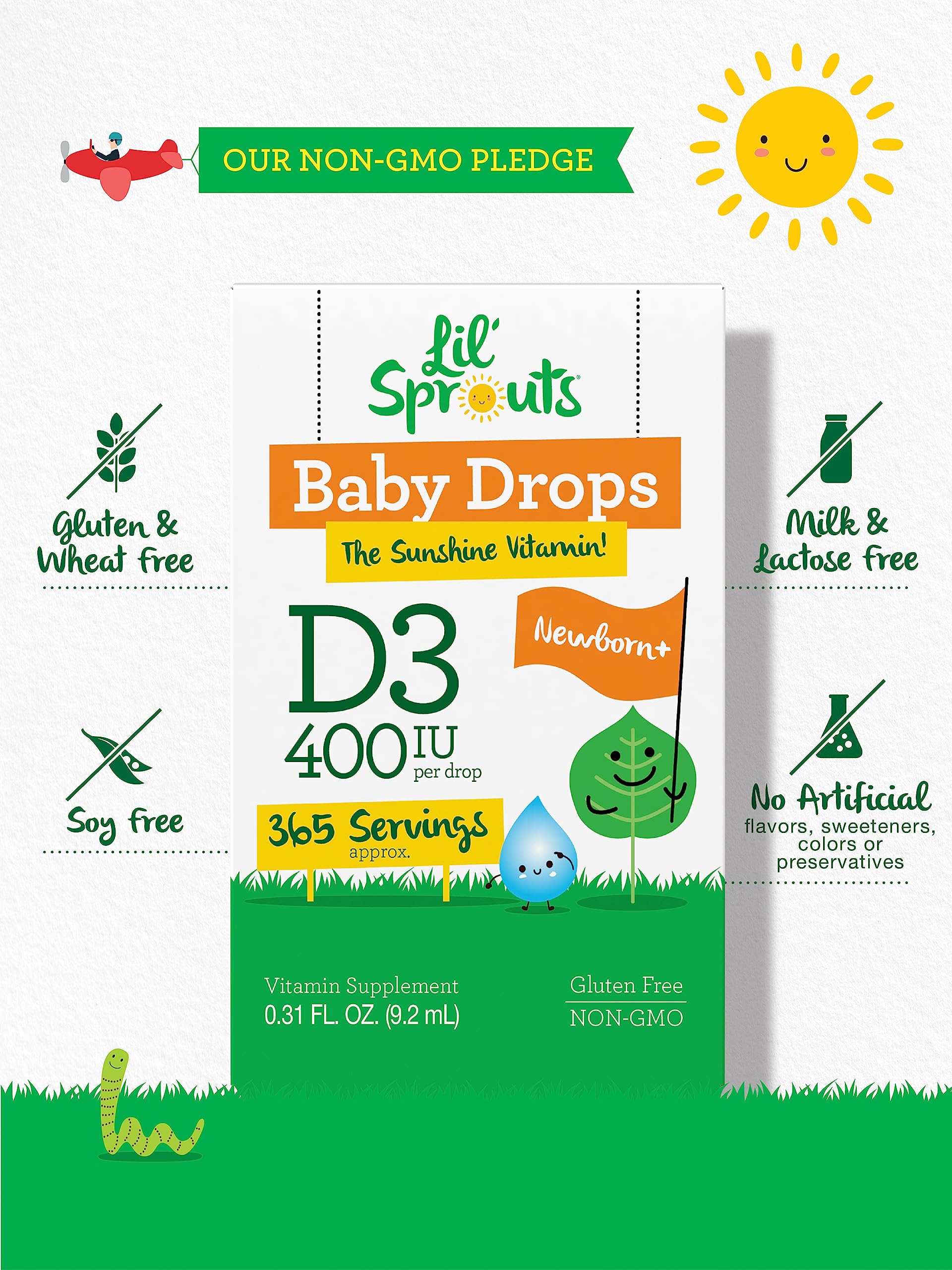 Nutrition facts and ingredients label for Carlyle Baby Vitamin D3 Drops