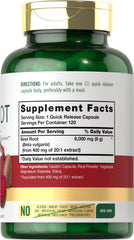 Carlyle Beet Root Capsules bottle back showing supplement facts