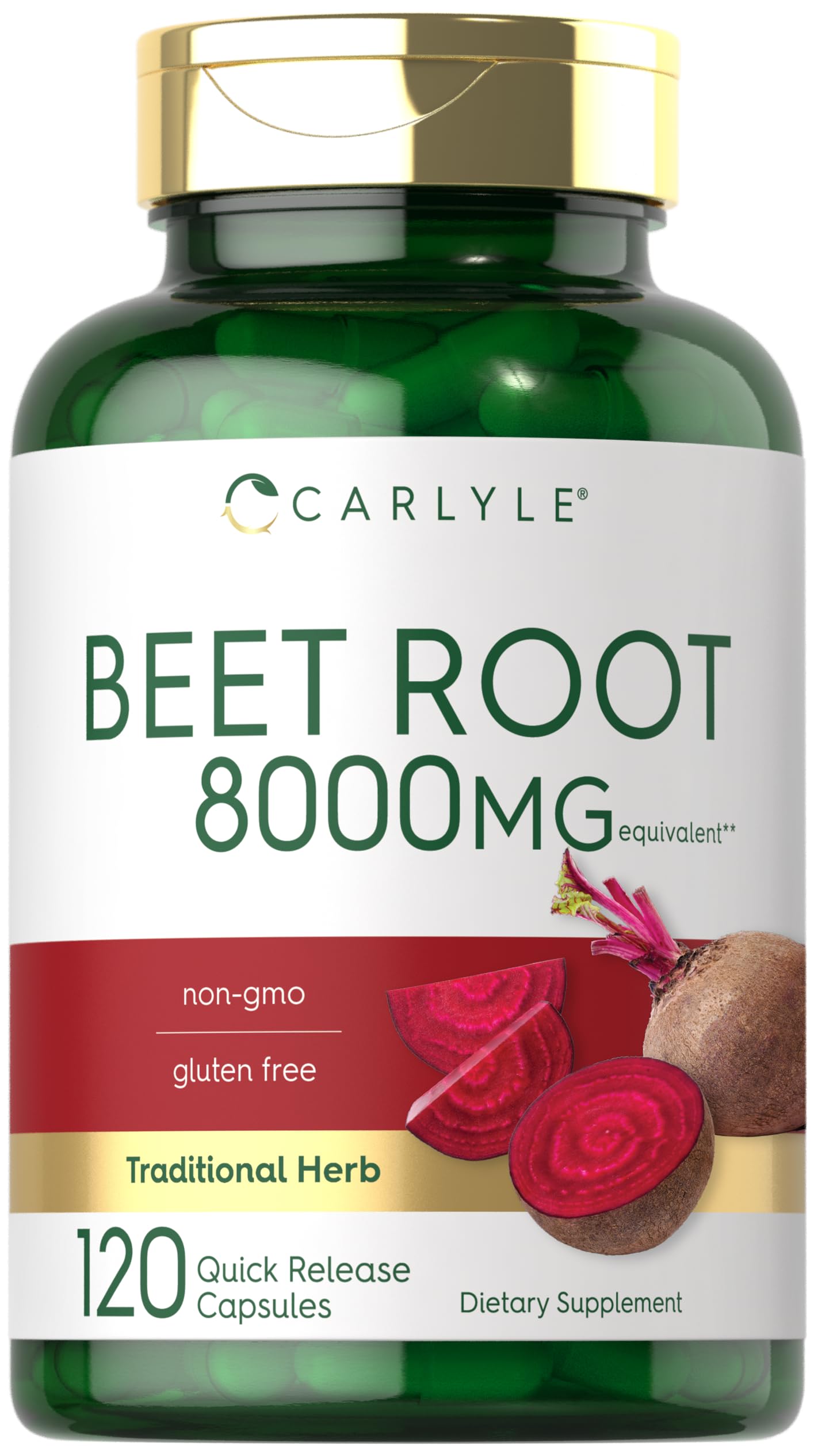Carlyle Beet Root Capsules bottle front view with label