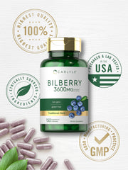 Supplement facts and product information for Carlyle Bilberry Capsules