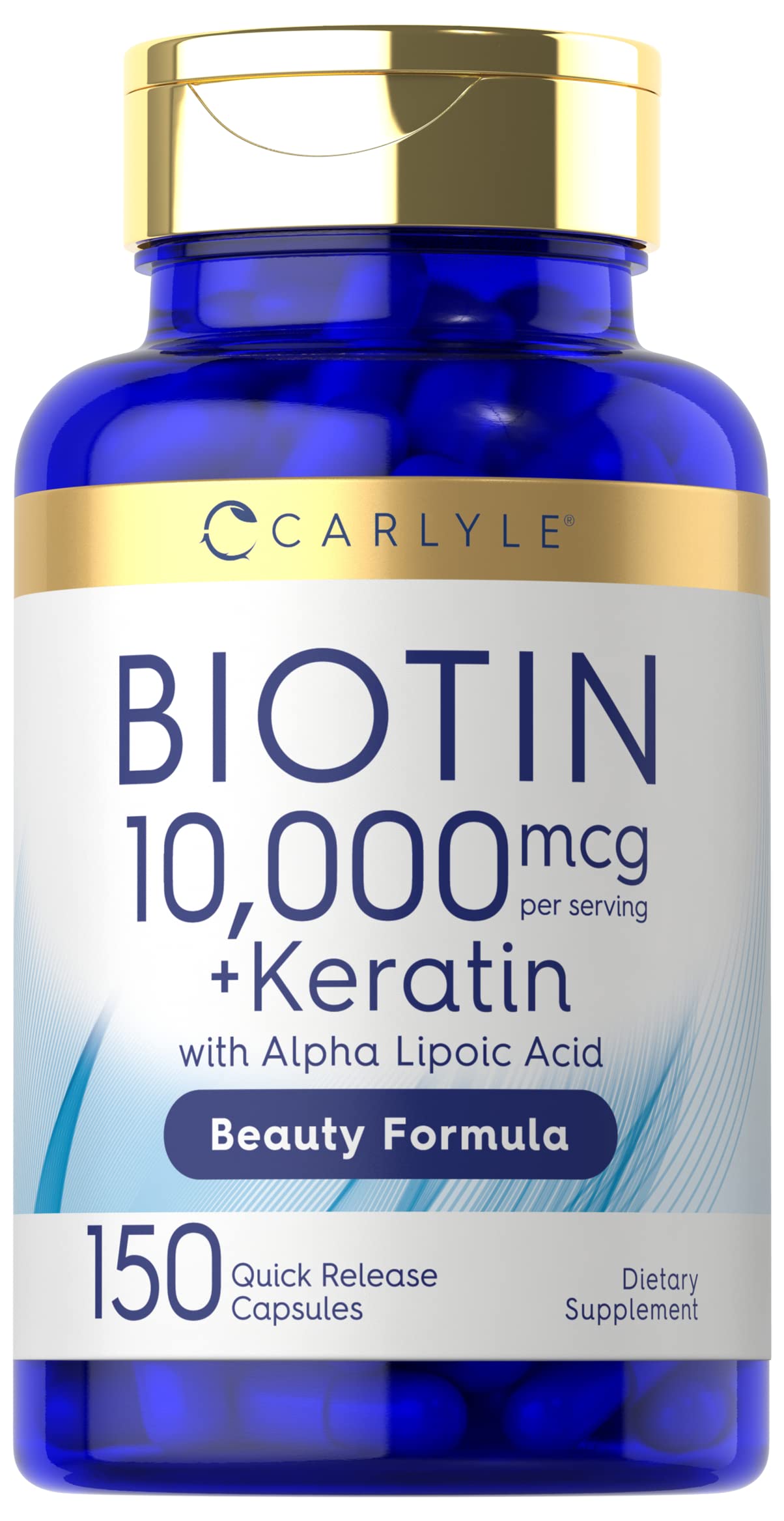 Carlyle Biotin 10000mcg 150 capsules bottle - hero image