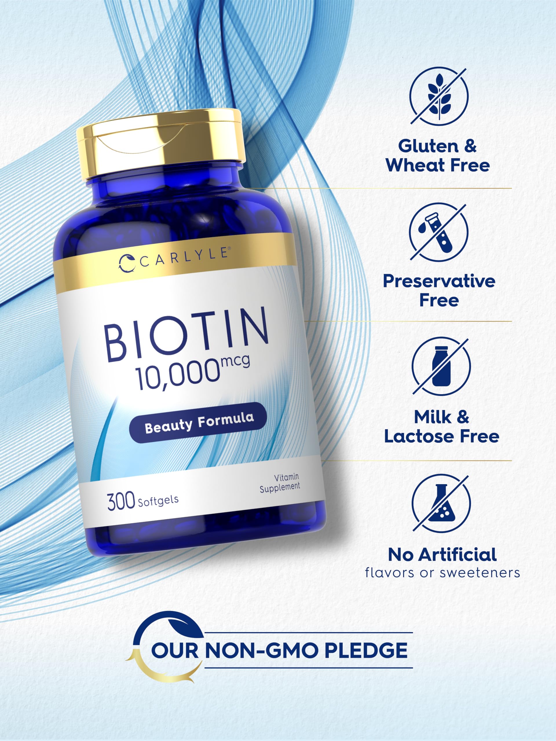 Close-up of Carlyle Biotin bottle
