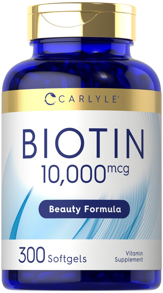 Carlyle Biotin 10000mcg 300 softgels front view