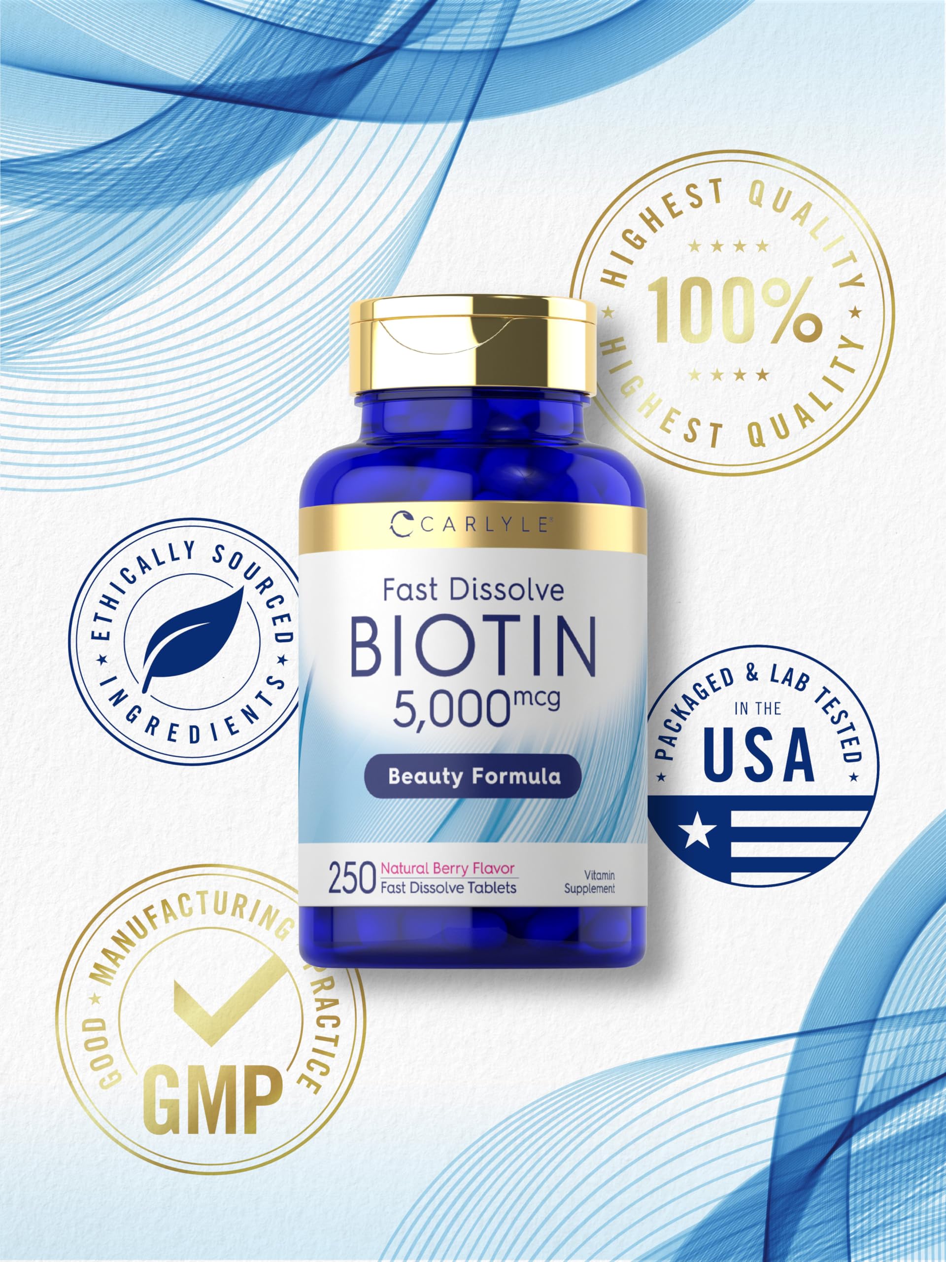 Hair, skin and nails support with biotin 5000mcg