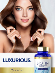 Biotin supplement facts panel for Carlyle product